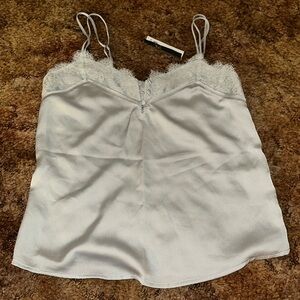 womens xs light blue silky lacy top